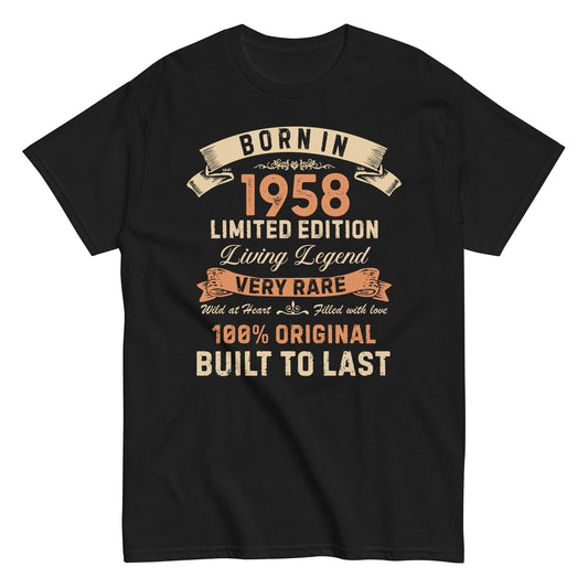 Born In 1958 66 Years Limited Edition Birthday T-shirt