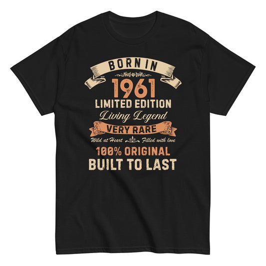 Born In 1961 63 Years Limited Edition Birthday T-shirt