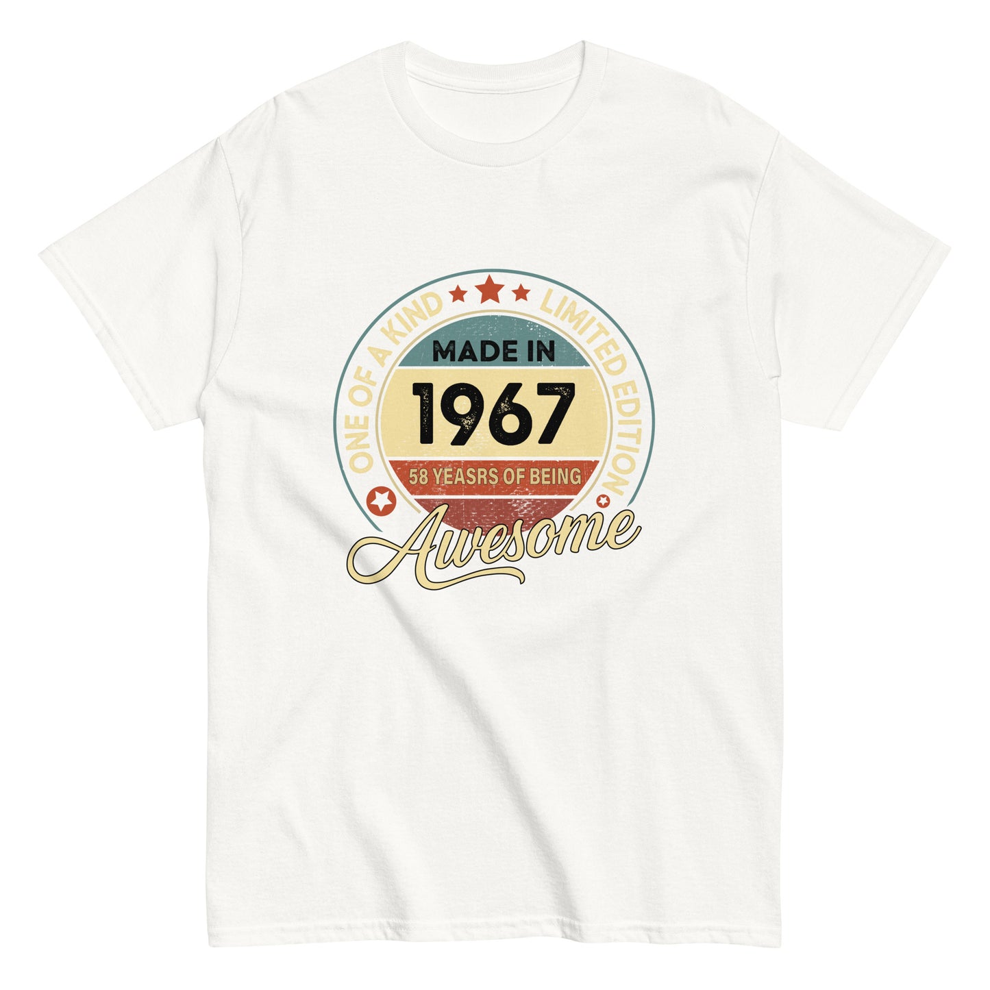 BORN IN 1967 58 YEARS BEING AWESOME PREMIUM BUY 1 GET 1 T-SHIRT